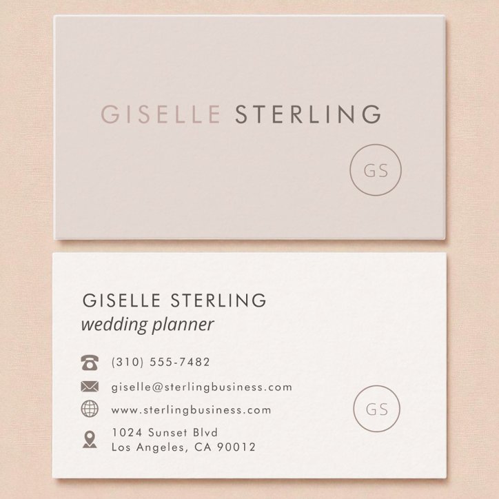 Wedding Planner Blush Pink Minimalist Luxury Business Card