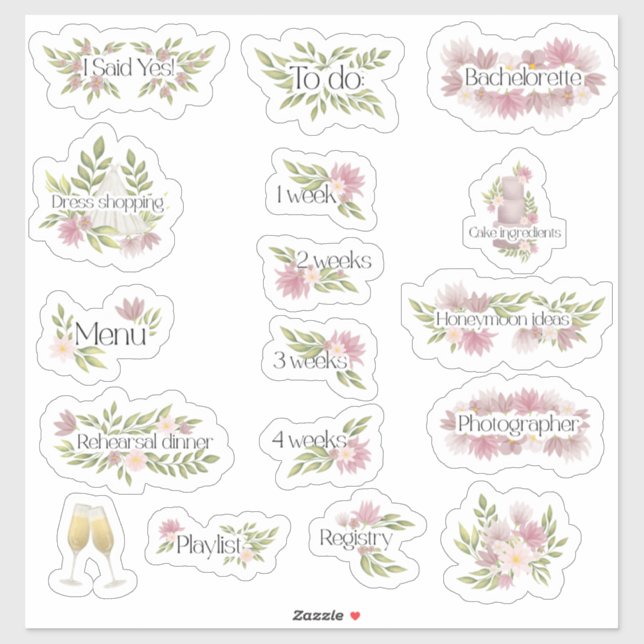 Wedding Planner Bridal  Sticker (Sheet)