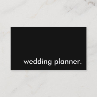 wedding planner. business card