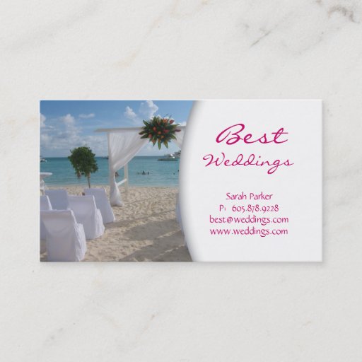 Customizable Wedding Planner Business Card Beach