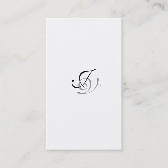 Wedding Planner Business Card Monogram Black White (Front)