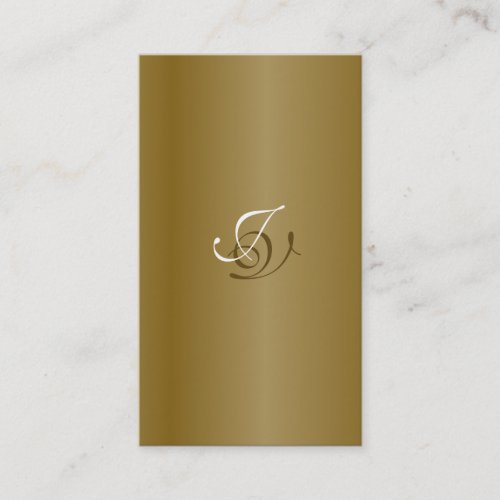 Wedding Planner Business Card Monogram Gold White