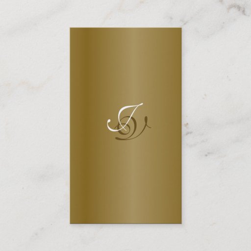 Customizable Wedding Planner Business Card Monogram Gold White