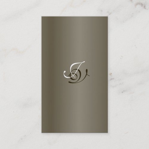 Wedding Planner Business Card Monogram Pewter