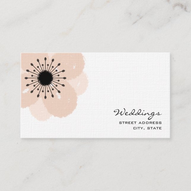 Wedding Planner Business Card - Pink Anemone (Front)