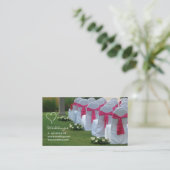 Wedding Planner Business Card Pink Heart Logo (Standing Front)