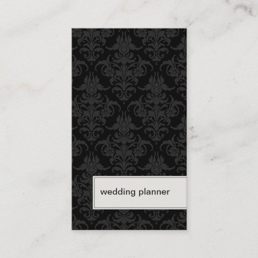 Customizable Wedding Planner Business Card Professional Damask