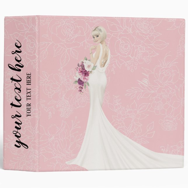 Wedding Planner choose background color 3 Ring Binder (Front/Spine)