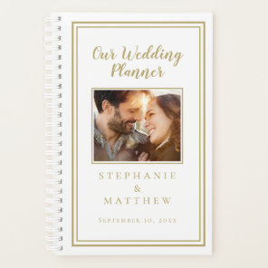 Wedding Planner Custom Photo Elegant Gold & White
