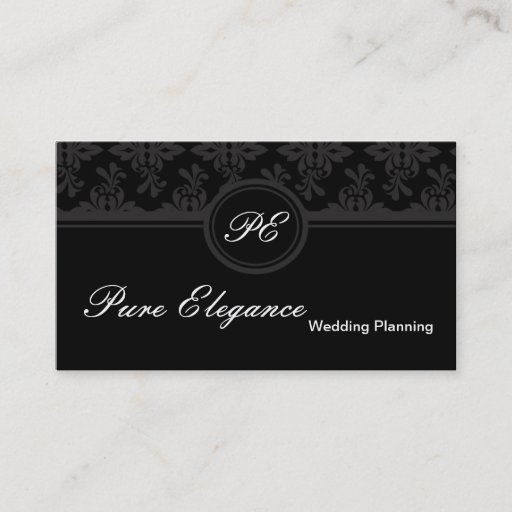 Customizable Wedding Planner Damask Filigree Business Card
