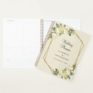 Wedding Planner Elegant Chic Watercolor Gold Frame