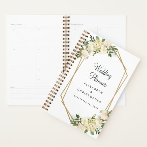 Wedding Planner Elegant Watercolor Frame White