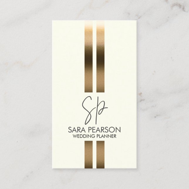 Wedding Planner Event Management Monogram Business Card (Front)