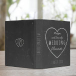 Wedding Planner Faux Rustic Chalkboard Binder<br><div class="desc">All organized brides like to have a place for everything and everything in it's place. Here's a faux chalkboard printed effect wedding binder for your "Something old, something new - something chalkboard... " featuring chalk hearts and a distressed vintage chalkboard background. Customize with your details and file all your important...</div>