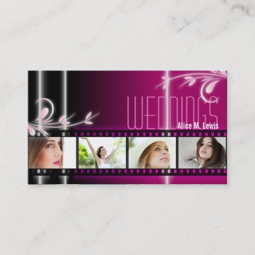 Wedding Planner Film Photo Business Card Pink