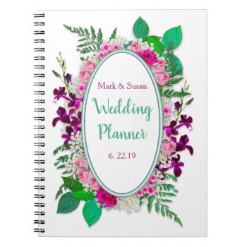 Wedding Planner  Floral Oval W/flowers Notebook by TrudyWilkerson at Zazzle