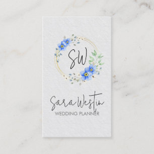 Wedding Planner Flower Floral Monogram Business Ca Business Card