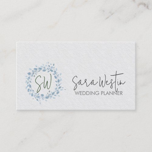 Wedding Planner Flower Monogram  Business Card