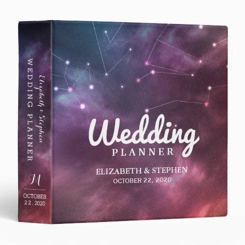 Wedding Planner Galaxy Stars Nebula Constellations 3 Ring Binder