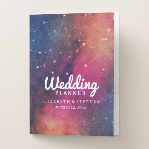 Wedding Planner Galaxy Stars Nebula Constellations Pocket Folder
