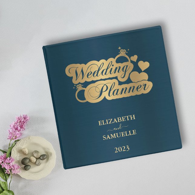 Wedding Planner Gold and Blue Binder (Creator Uploaded)