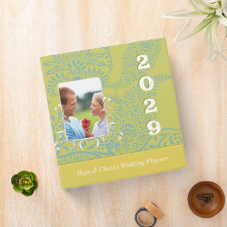 Wedding Planner Gold Lime Paisley Engagement Photo Binder