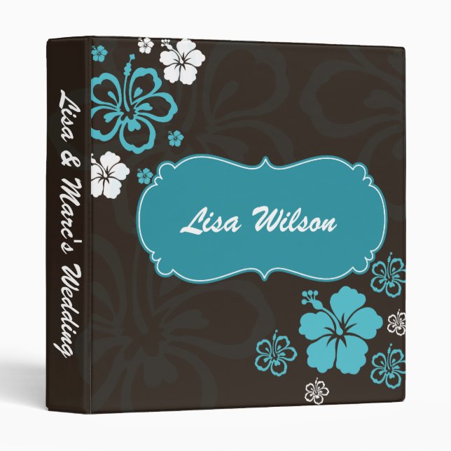 Wedding Planner hibiscus mocha Binder (Front/Spine)