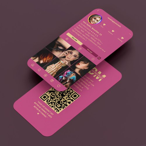 Wedding Planner Instagram Pink Gold Modern Business Card