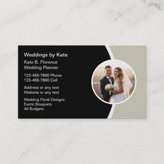 Wedding Planner Modern Business Cards (Front)