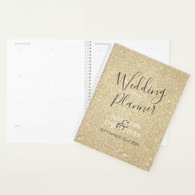 Wedding Planner Modern Gold Sparkle Glitter (Display)