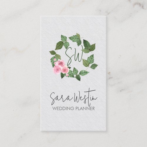 Wedding Planner Monogram Business Card