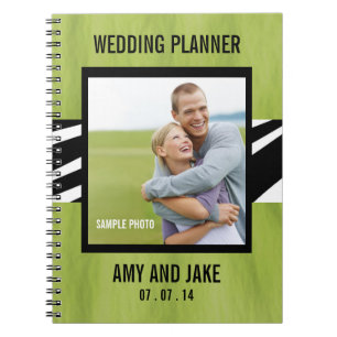 Wedding Planner Notebook Photo Zebra Green