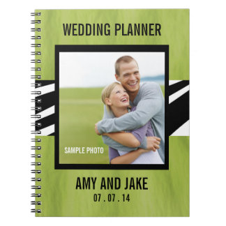 Wedding Planner Notebook Photo Zebra Green