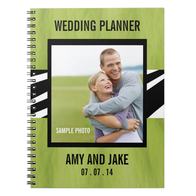 Wedding Planner Notebook Photo Zebra Green (Front)