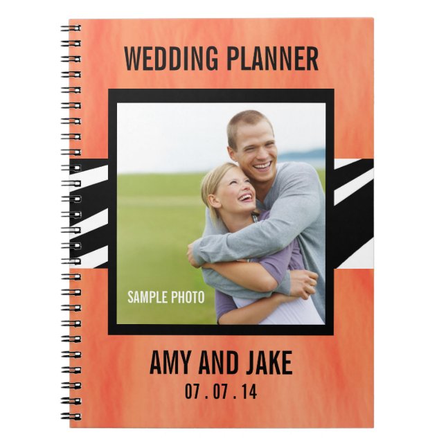 Wedding Planner Notebook Photo Zebra Orange (Front)