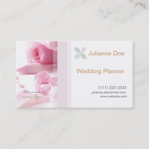 Customizable Wedding Planner Personal Card Business Card Templates
