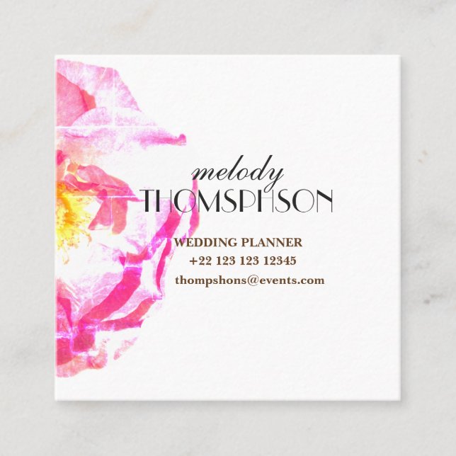 Wedding Planner, Photo Floral Business Cards (Front)
