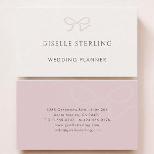 Wedding Planner Pink Bow Business Card