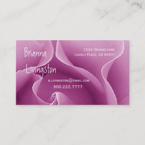Wedding Planner PINK Rose Business Card Template