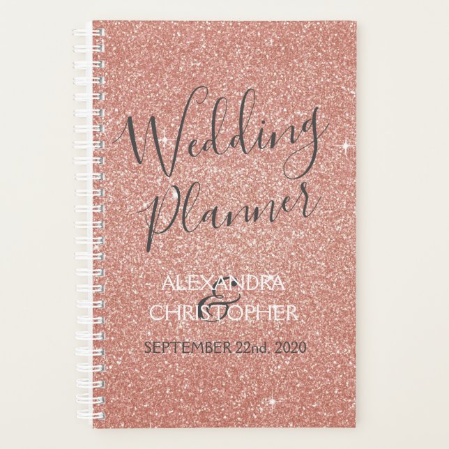 Wedding Planner Pink - Rose Gold Sparkle Glitter (Front)
