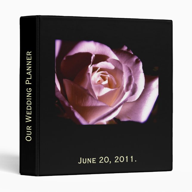 Wedding Planner Purple Rose Photo and Quote Binder (Front/Spine)