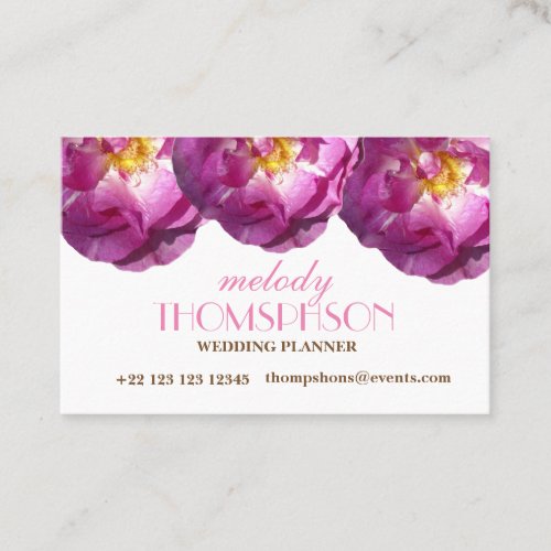 Wedding Planner Roses  Elegant Business Cards