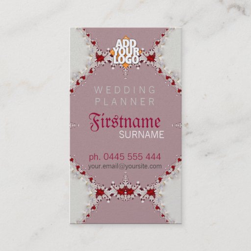 Customizable Wedding Planner Royal Business Card