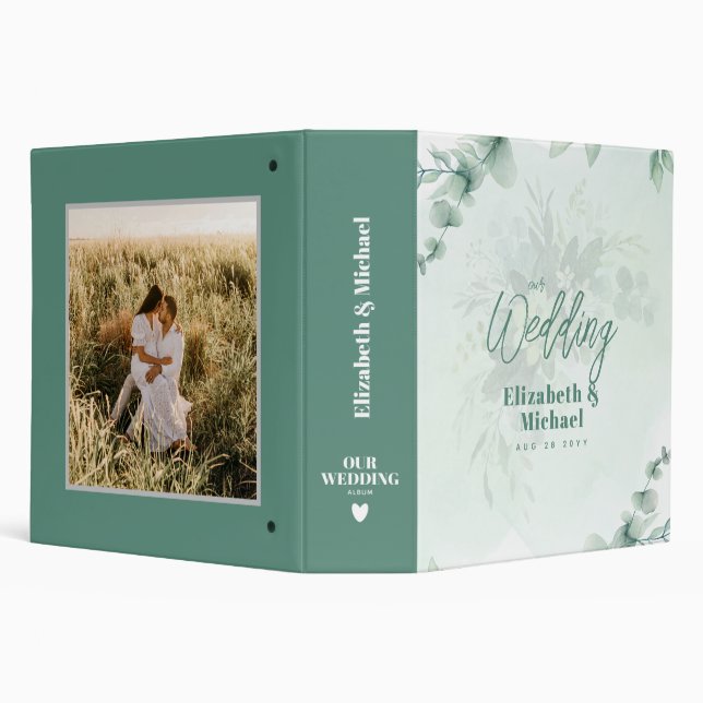 Wedding Planner to Match Eucalyptus Greenery Theme 3 Ring Binder (Background)