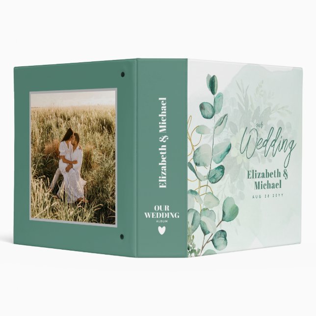 Wedding Planner to Match Eucalyptus Greenery Theme 3 Ring Binder (Background)