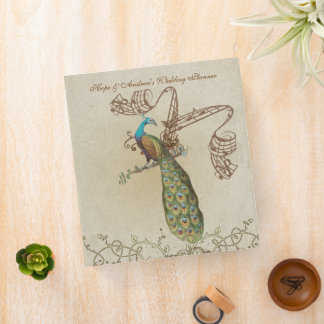 Wedding Planner Vintage Peacock Earth Tones Binder