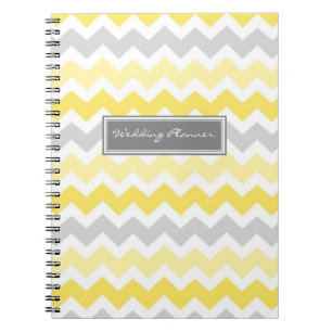 Wedding Planner Yellow Gray Chevrons Notebook