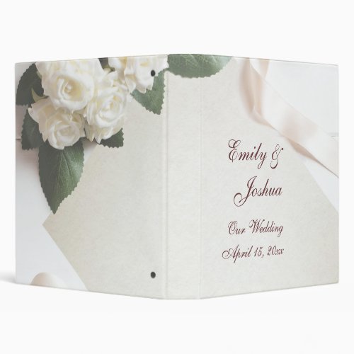 wedding planning book white roses template binder