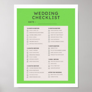 Wedding Planning Checklist Guide Poster