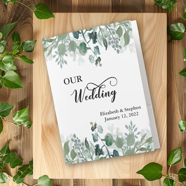 Wedding Planning Information Foliage Leaves Pocket Folder (Creator Uploaded)
